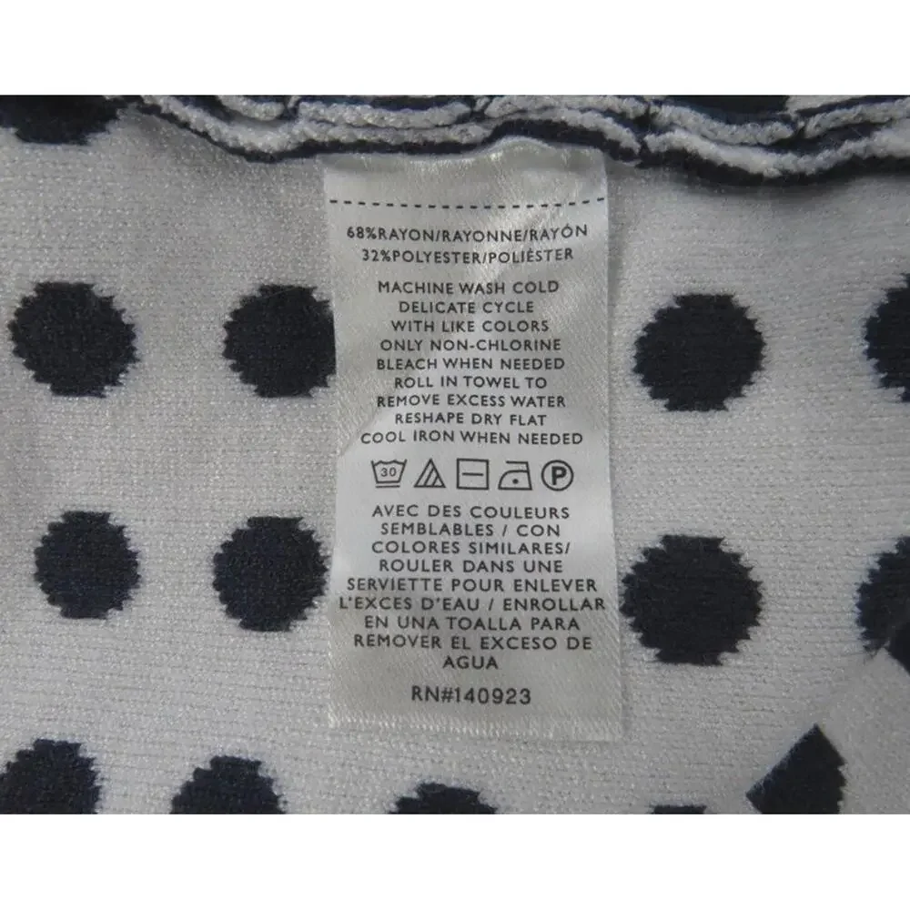 Ann Taylor Loft Sweater Dress Women’s Medium Blue/Wht Polka Dot NWT - Picture 6 of 7